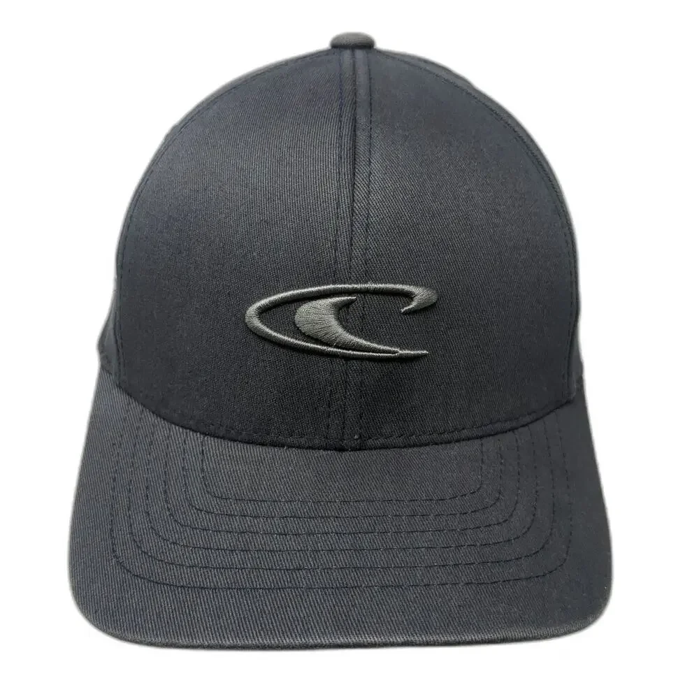 O'Neill Baseball Cap Gray Size XL Flexfit Embroidered Logo Surf Wave Hat